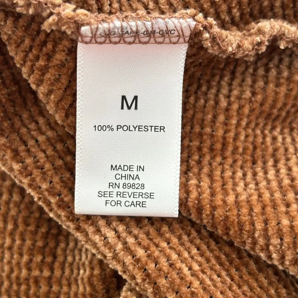 NEW LOGO Lori Goldstein Slouchy Pocket Chenille Tunic Sweater in Brown SZ M